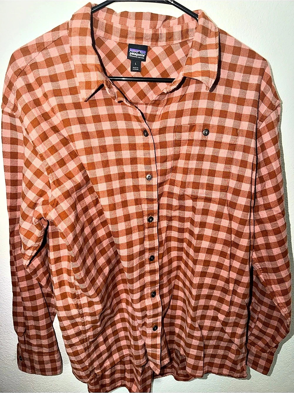 Patagonia Women's Fjord Flannel Shirt Gingham Large